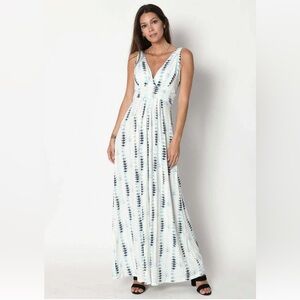 TART Collections 'Adrianna' White Brushed Stripe Maxi Dress - Sz M NWT